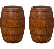 2 gab. klasiskas dabīgā masīvkoka krūzes, ar rokām darinātas cilindriskas formas alus krūzes, 220 ml, pārnēsājamas krūzes tējai, ūdenim, viskijam, pienam, sakē (209 ml)
