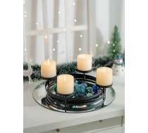 Romadedi Adventes vainags, moderns, apaļš, metāla: Adventes vainaga rāmis, matēti melns, diametrs 30 cm, paredzēts 4 stāvošām svecēm ar diametru 8 cm – skandināvu stila Adventes kompozīcija, minimālisma stilā, galda dekoram