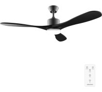 Cecotec EnergySIlence Aero 5200 griestu ventilators, melns dizains, 40 W, 52 collas, ar līdzstrāvas motoru, LED apgaismojumu un tālvadības pulti (koka apdare, Stone Pro)