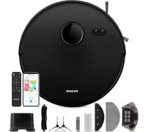 SENCOR SRV 9020BK 2-in-1 robotizētais putekļsūcējs ar grīdas tīrīšanas funkciju, 3000 Pa, LiDAR navigācija, 40 W, 130 minūšu darbības laiks