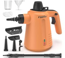 Rokas tvaika tīrītājs, 350 ml, 3,5 bāri, ar 9 piederumiem, tvaika tīrītājs bez ķimikālijām mājas lietošanai grīdām, paklājiem, logiem, mēbelēm un virtuvei (oranžs)