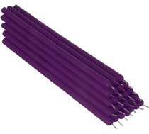 NKlaus 36337 Violetas bišu vaska 26 cm garas galda sveces bez sodrējiem, ar rokām darinātas rituālās sveces, kas pil, 25 gab.