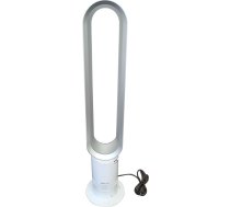 Dyson Cool AM07 ventilators ar tālvadības pulti, 100 cm, 9 stundu taimeris, torņa ventilators, kluss, balts/sudraba krāsā, enerģijas taupīšanas režīms, grīdas ventilators guļamistabai, trokšņa līmenis 48 dB, 10 ātruma pakāpes