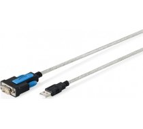 Kabeļa usb 2.0 uz rs232 adaptera kabelis (db9) | ftdi chipset (ft232rnl) | pvc, caurspīdīgs | skrūvju stiprinājums | 1,8 m