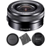 AOM Sony SELP1650 16-50mm OSS objektīvs: Sony E PZ 16-50mm f/3.5-5.6 OSS objektīvs (melns) + Pro Starter Bundle Kit Combo - starptautiskā versija