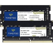 Timetec Premium 16GB (2x8GB) DDR4 3200MHz (PC4-3200AA) PC4-25600 SODIMM - Non-ECC Unbuffered 260 Pin 1.2V CL22 atmiņas modulis klēpjdatoriem, mini datoriem un universālajiem datoriem
