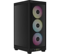 Corsair iCUE 2000D RGB gaisa plūsmas PC kaste Mini ITX - Mini-ITX forma - tērauda plāksnes - 3 x Slim AF120 RGB iekļauts - iCUE Lighting Node Core Controller - melns