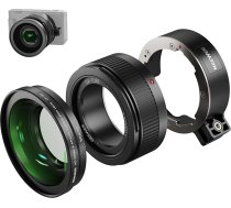 NEEWER platleЕ†Д·a objektД«vs, saderД«gs ar Sony ZV-1 II (ZV-1 M2), 2 in 1 HD 18 mm platleЕ†Д·a objektД«vs + 10x papildu makro objektД«vs ar pagarinДЃjuma cauruli, bajoneta savienotДЃjs, kameras foto aksesuДЃri, LS-86