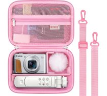 BOVKE somiņa Canon G7X Mark III Mark II, PowerShot SX740 SX730, Sony ZV-1 II/ZV-1F Compact 4K Vlogging Digital Camera Travel Bag statīvam, mikrofonam, kamerām un piederumiem, rozā krāsā
