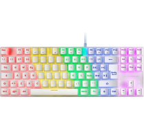 Mars Gaming MK80 White, Mehāniskā spēļu tastatūra TKL FRGB, Antighosting, Switch Mechanical Brown, itāļu valoda