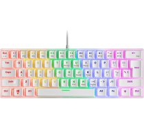 Mars Gaming MK60 White, Mehāniskā spēļu klaviatūra FRGB, Antighosting, Switch Mechanical Blue, ASV valoda