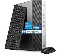 HP EliteDesk 800 G3 SFF galddators, Intel Core i5-7500, 8GB RAM, 256GB SSD, WiFi, Bluetooth, ASV QWERTY tastatūra, Windows 11 Pro (atjaunots)