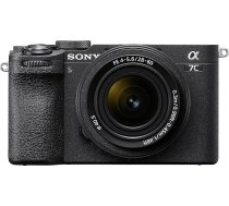 Sony Alpha 7C II pilna kadra sistēmas kamera ar 28-60 mm objektīvu - 33 MP, reāllaika autofokuss, 10 kadru sekundes/s, 4K video, noliekts skārienjūtīgais ekrāns, kompakta un viegla (melna)
