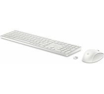 HP 650 Kombinētā bezvadu tastatūra un pele (USB-A, 2,4 GHz, 20 programmējami taustiņi, USB uztvērējs, 4 gaismas diodes, akumulators ar ilgu darbības laiku) Spāņu QWERTY (balta)