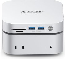 ORICO Minimata 4TB datu glabāšanas un dokstacija, ārējais SSD paplašinājums Mac Mini M4, līdz 1000MB/s, USB3.2/SD/TF/Audio porti, bezšuvju dizains - M4Max