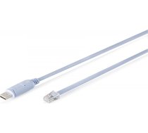 Konsoles adaptera kabelis usb-a 2.0 male to rj45 | chipset ftdi (ft232rnl) | gaiši zils | 1,8 m