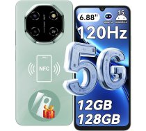 Blackview Shark 6 Mobilais tālrunis 5G bez līguma Android 15 viedtālrunis bez līguma, 6,88 collu 120Hz, 12GB + 128GB, viedtālrunis 5G Unisoc T8100, 5000mAh, 16+8MP, Dual SIM, NFC, pirkstu nospiedumi, Face ID, GPS, OTG