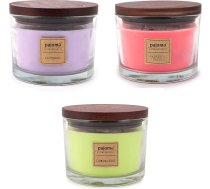 Pajoma aromātiskās sveces 3 x 340 g, 3 daktu sveces, Premium Edition, ar koka vāku