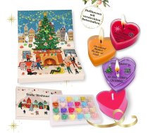 Kvēpināmās sveces Adventes kalendārs 2025 - sveces ar slēptiem vēstījumiem, dāvana sievietēm, dāvanu komplekts mammai, kāzu sievai Ziemassvētkos (Advent-Duft02)