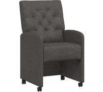 vidaXL Dining Room Chairs with Wheels 2 Pieces Black 58 x 67 x 97 cm, Modern Dining Room Chair Set, Ergonomic Faux Leather Chairs, Stylish Kitchen Furnishings, Functional Interior Seat Solution