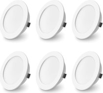 ALUSSO 6 LED iegremdējamo prožektoru komplekts 12-24 V Regulējams 4 W mēbeļu iegremdējamie prožektori 3000 K silti balta 4000 K neitrāli balta 6000 K vēsā balta IP44 LED iegremdējamie prožektori ar plakanu caurumu 55-58 mm un 14,5 mm plakanu c