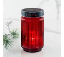 Hofer Candles LED saules kapa gaisma, kas izgatavota no stikla [sarkana] 3 gadu gaismas ilgums 3 gadu gaismas ilgums Saules kapa svece, kas izturīga pret laikapstākļiem, izmantošanai ārpus telpām LED kapu sveces kapa lampa Kapa laterna ar akumulator