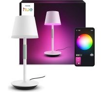 Philips Hue White & Color Ambiance Go pārnēsājama galda lampa (530 lm), dimmējama LED gaisma Hue apgaismojuma sistēmai ar 16 miljoniem krāsu, viedā gaismas vadība ar balsi vai lietotni, balta