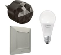 LEGRAND, viedā apgaismojuma starta komplekts, aptumšojama viedā spuldze (WiFi), balss vadība (Alexa, Apple, Google), moderna spuldze, Plug 'n'Play, Valena Life w. Netatmo, krāsa: Alumīnijs, 199307