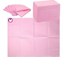 Nagu mākslas galda paklājiņi Vienreizlietojamie nagu papīra dvieļi, 50 rozā ūdensizturīgu 3 slāņu nagu mākslas papīra 13 x 17 collu spilventiņi nagu galda dekorēšanas komplektam, nagu mākslas piederumi
