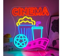 Horseneon Kino neona zīme Kino neona gaisma Kino LED neona zīmes pie sienas USB dimmeris Neona gaisma guļamistabai Kino ar popkornu Neona gaismas zīmes pie sienas Dzīvojamā istaba
