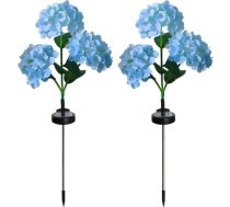 2 Stück Solar-Gartenleuchten, Hortensien, Solar-Blumenlichter, LED-Blumen, Gartendekoration, für Gärten, Terrassen, Balkone und Parks (melns)