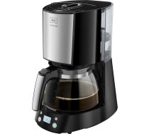 Melitta 1017-11 Enjoy Top Timer Filter kafijas automāts ar stikla trauku, taimera funkciju un patentētu aromāta selektoru, automātiska izslēgšanās, nerūsējošais tērauds, 1,2 litri, melns