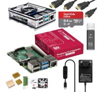 Raspberry Pi 4 Model B Ultimate Starter Kit - 64GB Edition / Raspberry Pi 4B (4GB RAM) / Raspberry Pi OS iepriekš instalēta