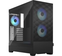 Fractal Design Pop Air RGB Black - Rūdīta stikla caurspīdīgs tonējums - Priekšējā daļa ar "Honeycomb Mesh" sietu - TG sānu panelis - Komplektā iekļauti trīs 120 mm Aspect 12 RGB ventilatori - ATX High Airflow Mid Tower PC Gaming Case