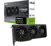 ASUS Dual GeForce RTX 5050 8GB GDDR6 OC Edition spēļu grafiskā karte (NVIDIA Blackwell arhitektūra un DLSS 4, 2,5 slotu konstrukcija, SSF, PCIe 5.0, 3x DisplayPort 2.1b, 1x HDMI 2.1b, PRIME-RTX5050-O8G)