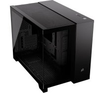 CORSAIR 2500X mATX mATX rūdīta stikla PC korpuss - bez ventilatora - divu kameru dizains - liela dzesēšanas elastība - saderīgs ar reversā savienojuma pamatplatēm - melns
