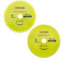 Saxton TCT210MXAPRO profesionālās sērijas ripzāģa asmens 210mm x 40 un 80t x 30mm urbums 16, 20, 25mm, 25,4mm samazinājuma gredzeni Saderīgs ar Evolution Festool Bosch Makita Dewalt