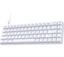 TMKB mehāniskā spēļu tastatūra, T68se 60% procentuālā tastatūra ar USB kabeli, Anti Ghosting QWERTY izkārtojums Mini Blue Switches tastatūra PC Windows/Mac OS, balta