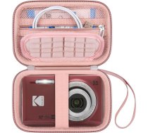 Canboc somiņa Kodak PIXPRO FZ55/FZ45/FZ43/FZ53 16MP digitālajai kamerai, videoreportāžas kameras somiņa, rāvējslēdzēja tipa kabatas kabatā, rozā zelta (tikai somiņa)