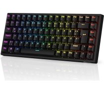 RK ROYAL KLUDGE RK84-DE 75% spēļu tastatūra, 85 taustiņi, kompakta tastatūra, Bluetooth mehāniskā tastatūra, zili slēdži, RGB apgaismojums, 2,4 GHz spēļu tastatūra Mac & Win, QWERTZ
