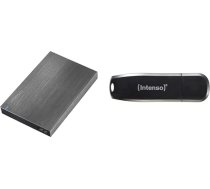 Intenso 6028660 Memory Board Ārējais cietais disks 1TB (6,4 cm (2,5 collas) 5400 apgr./min 8 MB kešatmiņa USB 3.0 antracīts & Speed Line 32 GB atmiņas karte USB 3.0 melna