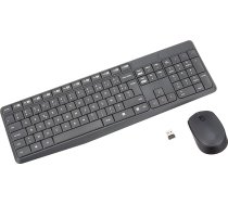 Logitech MK235 bezvadu tastatūras un peles komplekts, 2,4 GHz savienojums, izmantojot Unifying Nano USB uztvērēju, 10 m darbības rādiuss, 15 FN taustiņi, 3 gadu akumulatora darbības laiks, PC / klēpjdators, franču AZERTY izkārtojums