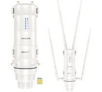 Jaudīgs āra WLAN retranslators Wavlink AC1200 4G LTE Dual Band High-Power ar 7dBi liela darbības rādiusa antenu un SIM kartes slotu - PoE WiFi pastiprinātājs līdz 200 m darbības rādiusam