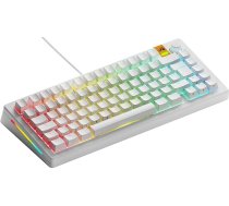 Glorious Gaming GMMK 3 Rapid Trigger tastatūra, Hall efekts, 8K aptaujas ātrums, MX mehāniskie un magnētiskie slēdži, Hotswappable TKL 75%, blīvslēgu sistēma, dubultās PBT klaviatūras, vācu QWERTZ, balta
