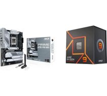 ASUS Prime X670E-PRO WiFi Gaming pamatplate Socket AMD AM5 (Ryzen 7000, ATX, PCIe 5.0, USB 3.2 Gen 2 Type-C, Aura Sync RGB apgaismojums) + Ryzen 9 7900X procesors, 12 kodolu / 24 diegi, Zen 4