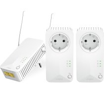 STRONG - Powerline 600 Triple Wi-Fi EU komplekts - 2 Powerline 600 Mbps + WLAN adapteris 300 Mbps, ātra piekļuve internetam - integrēta ligzda - 300 m diapazons - visiem maršrutētājiem - Hotspot + Ethernet - balts
