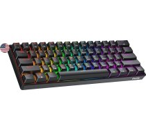 Geeky GK61 60% | Mehāniskā spēļu tastatūra | 61 taustiņš ar daudzkrāsainu RGB LED fona apgaismojumu PC/Mac spēlētājiem | ANSI US American izkārtojums (melns, mehānisks, brūns)