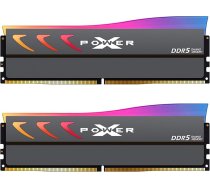 Silicon Power DDR5 64GB (2x32GB) Storm RGB 6000MT/s (PC5-48000) 288-pin CL38 1.35V UDIMM galddatora atmiņas modulis RAM SP064GXLWU60BFDK Grey