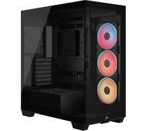 CORSAIR 3500X LX-R RGB iCUE LINK Mid-Tower PC korpuss - 3 x iepriekš uzstādīti LX120-R RGB ventilatori - iekļauts iCUE LINK sistēmas mezgls, GPU pretslīdēšanas balsts, vieta līdz 10 x 120 mm ventilatoriem - melns