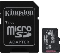 Kingston Industrial microSD - 16GB microSDHC Industrial C10 A1 pSLC karte + SD adapteris - SDCIT2/16GB